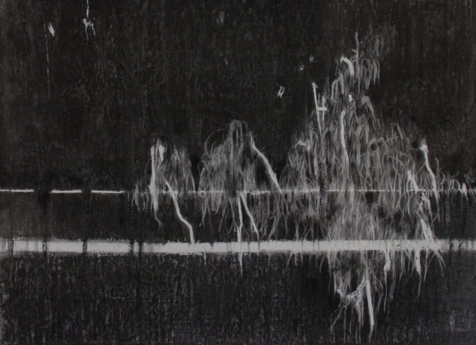 Somewhere 1, charcoal on paper, 129x150cm, 2014