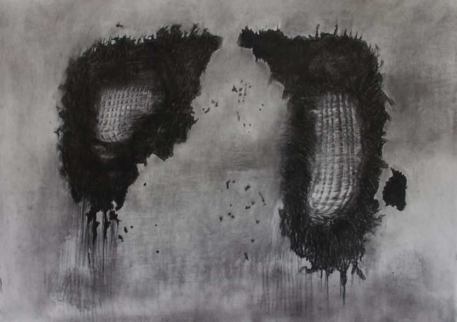 Black Angel, charcoal on paper, 150x210cm, 2014